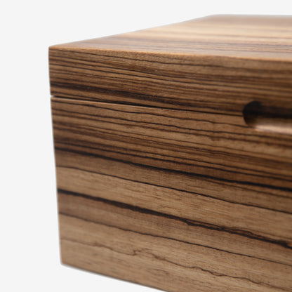 Zebrawood Cigar Humidor - Spanish Cedar Lined - 80 Count - Personalized Brass Engraving