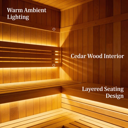 Panoramic Outdoor Sauna Room — Round Cedar Barrel Sauna with Glass Front