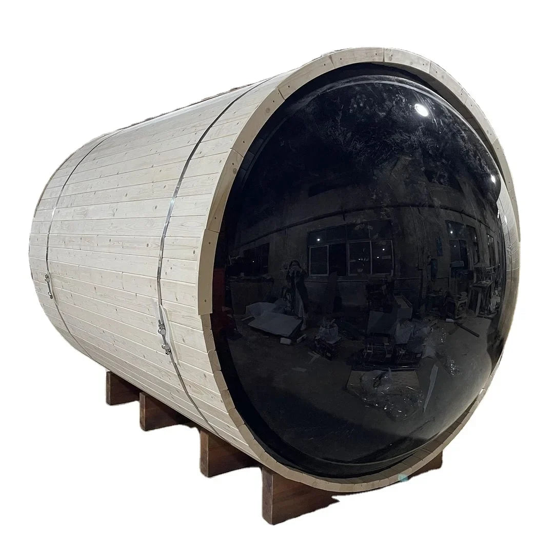 Red Cedar Barrel Sauna — Outdoor Dry Sauna Room for 2-4 People