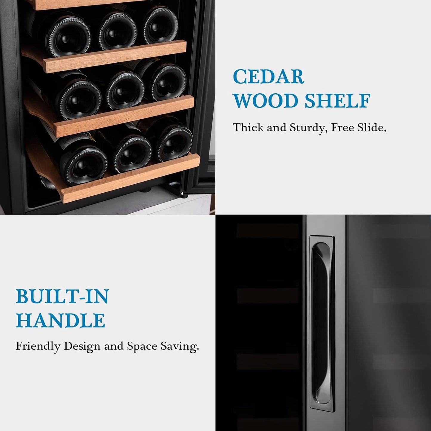 59L Electric Cigar Humidor Cabinet,400 Counts Cigar Humidor Cabinet with Humidifiers and Hygrometers, Cooling Temperature Control, Cooling Cabinet with 5 Cedar Wood Shelves for Cigar Lovers