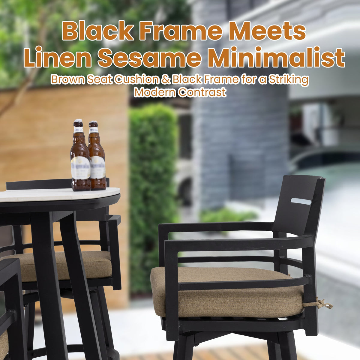Modern 5PC Outdoor Patio Bar Set