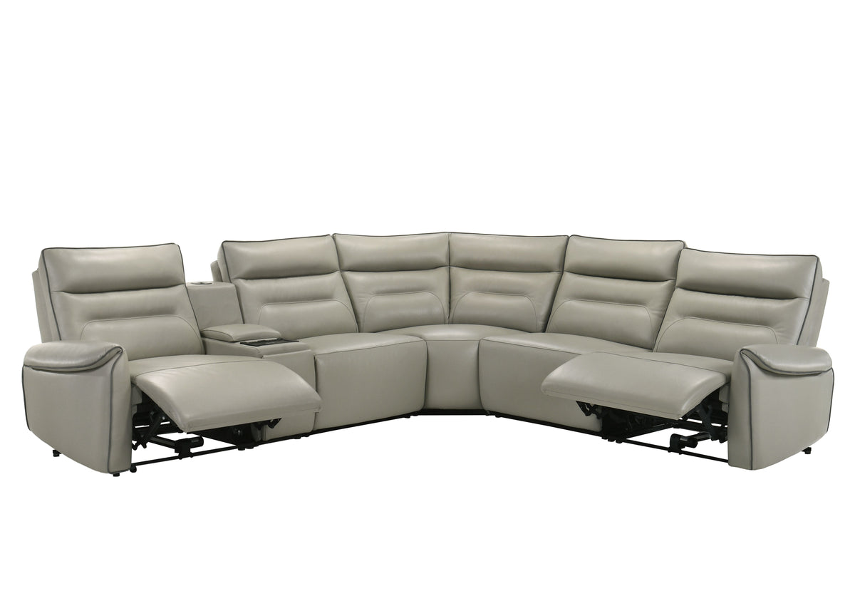 Jayke Top Grain Leather Match Power Motion Sectional Sofa