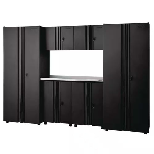 7-Piece Regular Duty Welded Steel Garage Storage System in Black (109 In. W X 75 In. H X 19.6 In. D)