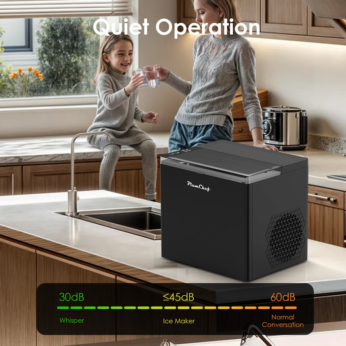 Bullet Ice Maker Machine Countertop with 26 lbs Daily Output - Stainless Steel