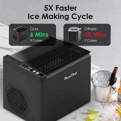 Bullet Ice Maker Machine Countertop with 26 lbs Daily Output - Stainless Steel