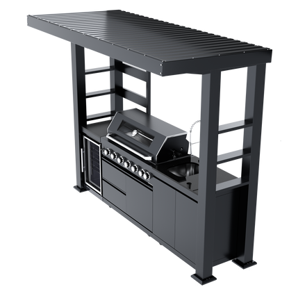 108-Inch 6-Burner Deluxe Stainless Steel Gas Outdoor Kitchen Grill