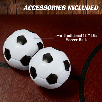42” Foosball Coffee Table, Soccer, Accessories Included by