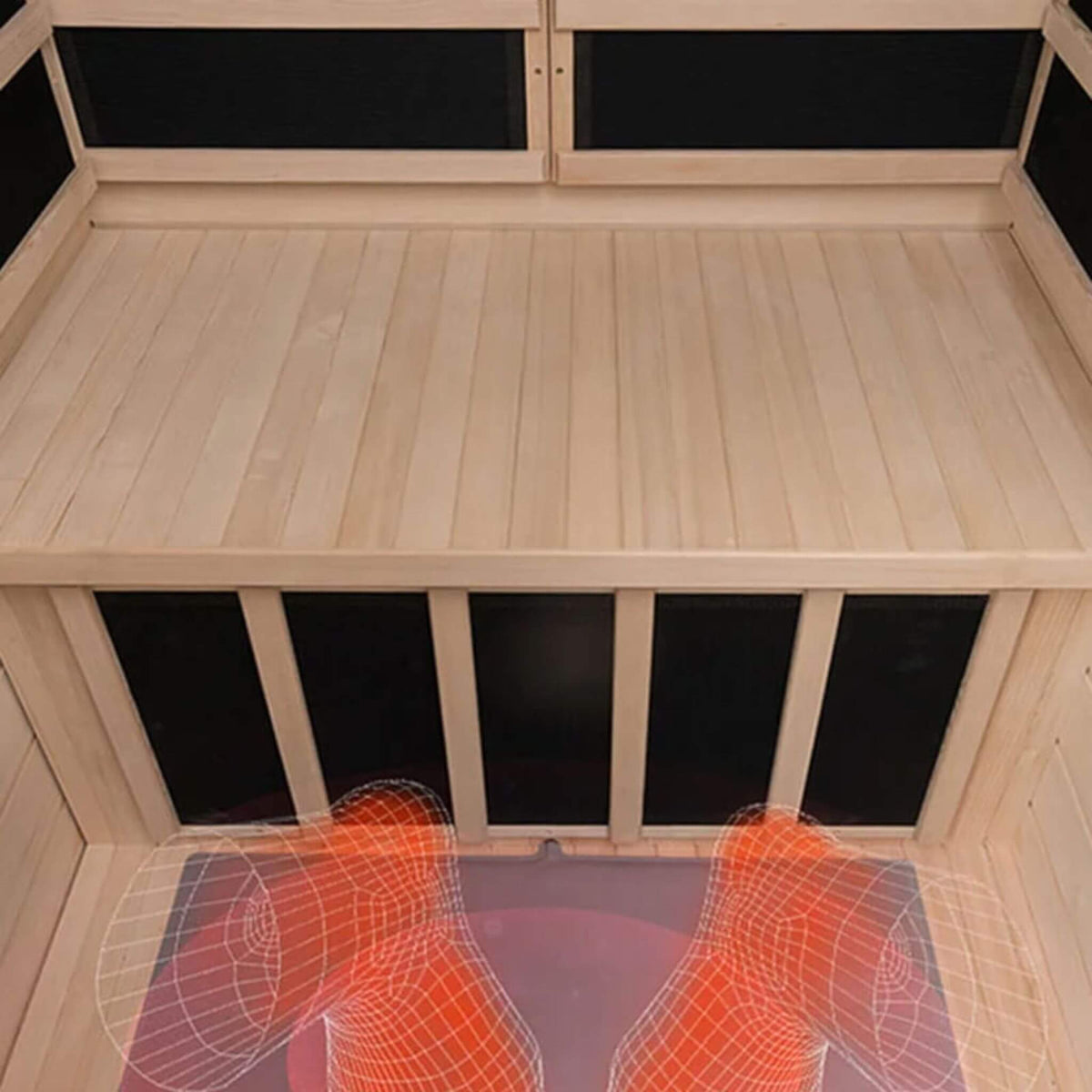 Ivara Luxury 2-Person Hemlock Wood FAR Infrared Sauna Room W/ Glass Door