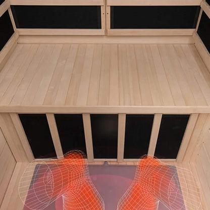 Ivara Luxury 2-Person Hemlock Wood FAR Infrared Sauna Room W/ Glass Door