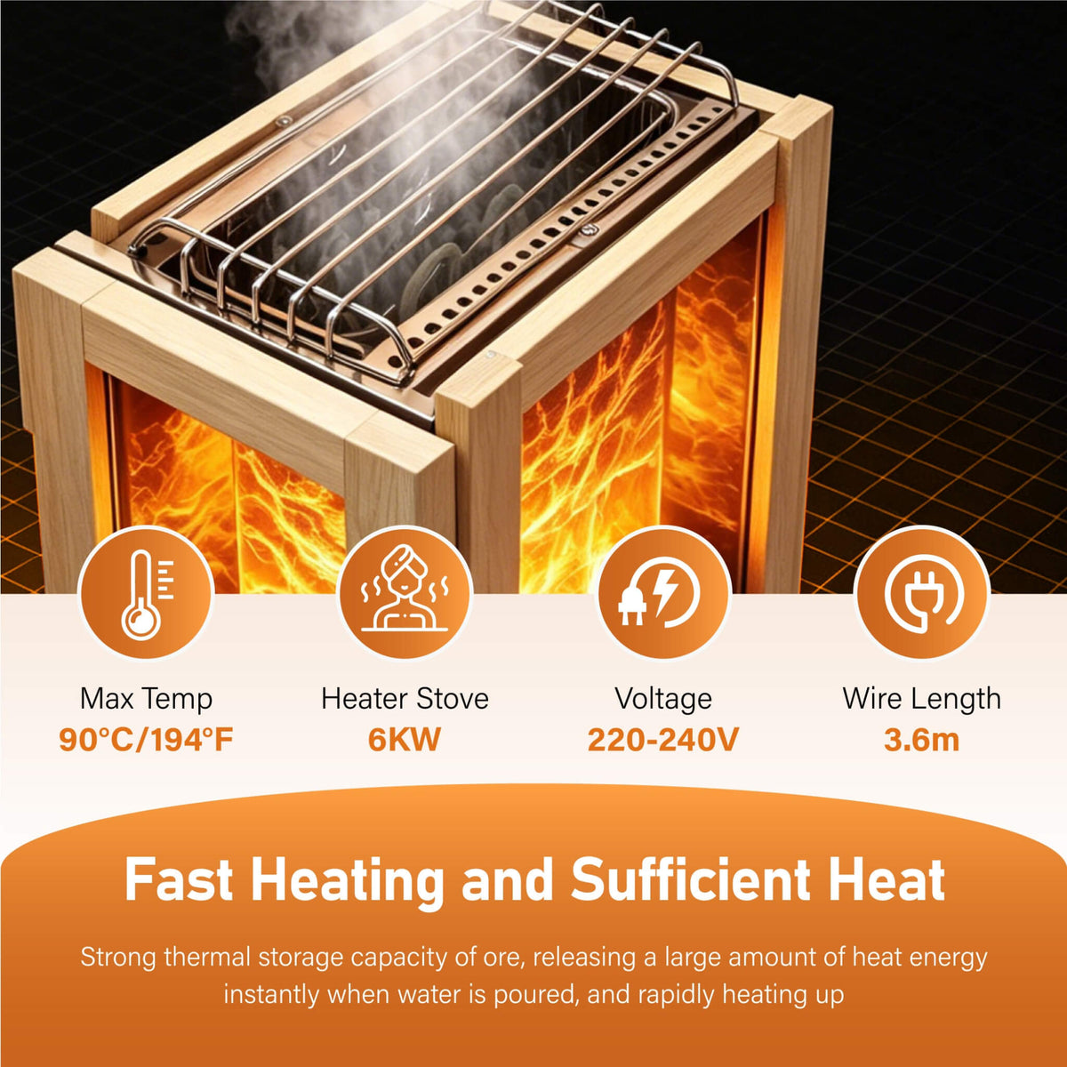 Solenne Outdoor 4-Person Traditional Cedar Steam Sauna With Sauna Heater