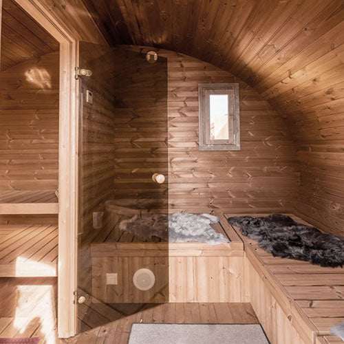 SaunaLife Model G11 Garden-Series Outdoor Home Sauna Kit – 2-Room Sauna