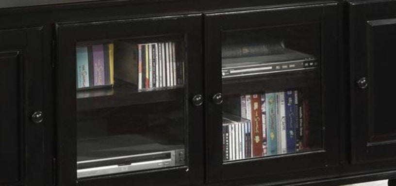 Ferla TV Stand with Doors and Shelves - Black